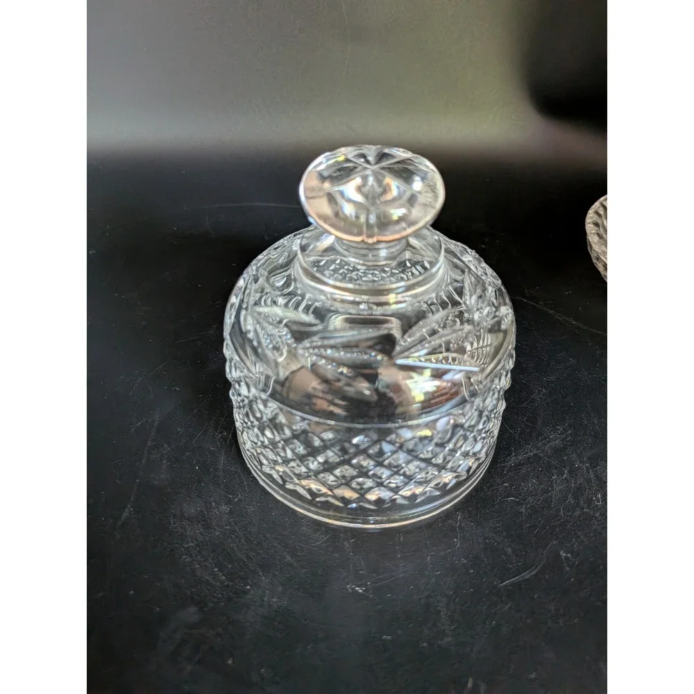 Vintage Galway Irish Crystal Butter Dish Diamond Cut